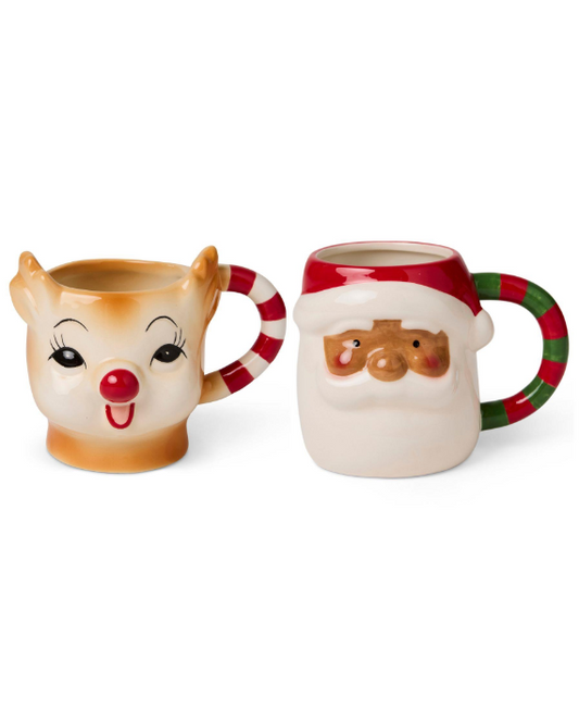 Rudolph and Santa Mug 2P Set One Size