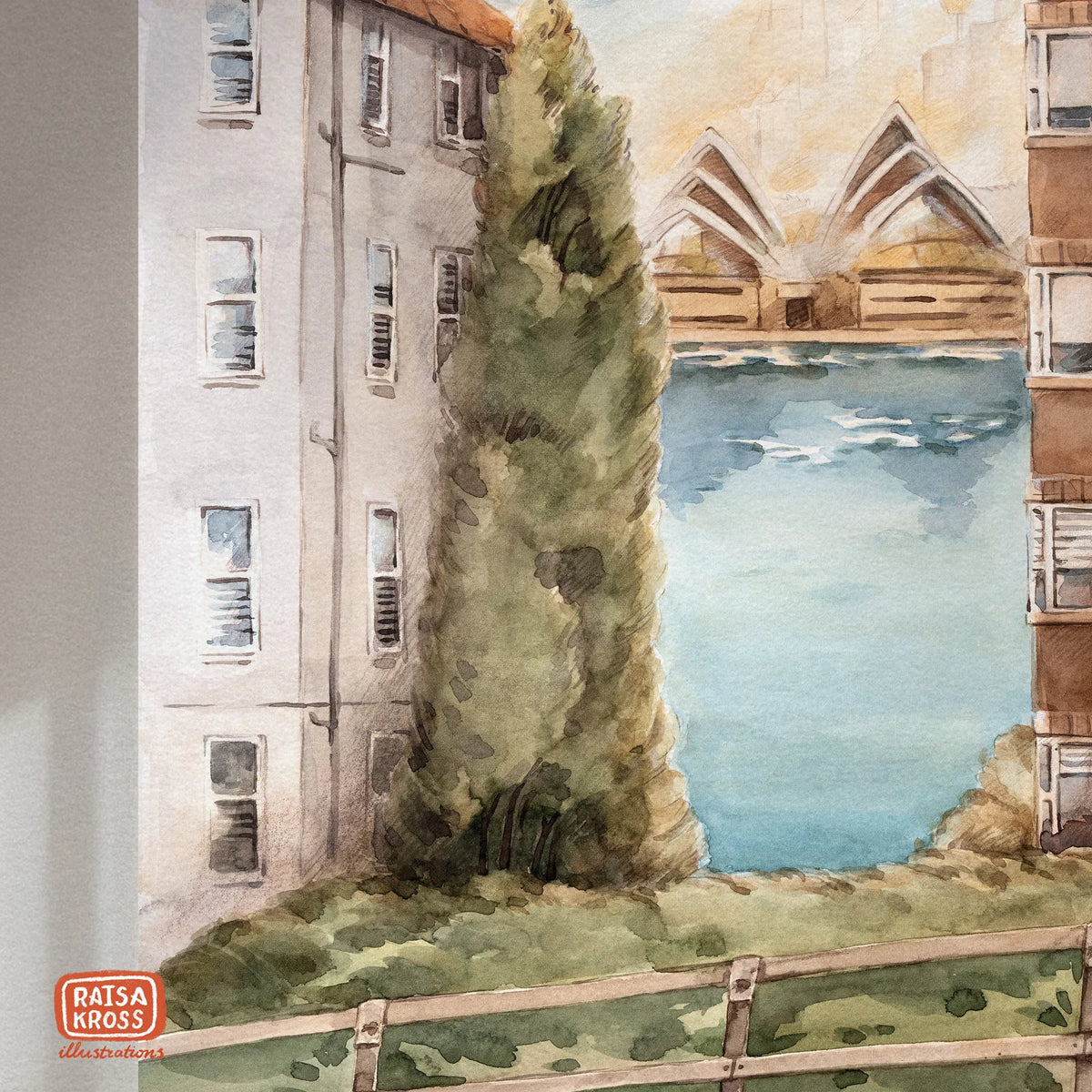 Sydney Opera House from Beulah Street - A4 Fine Art Print by Raisa Kross