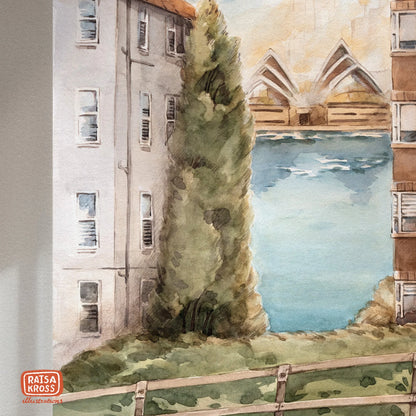Sydney Opera House from Beulah Street - A4 Fine Art Print by Raisa Kross