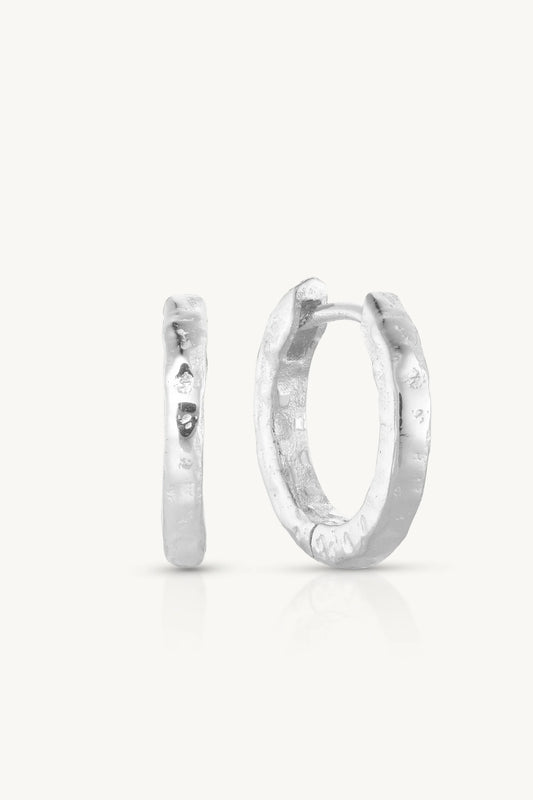 Textured Silver Huggies - Medium