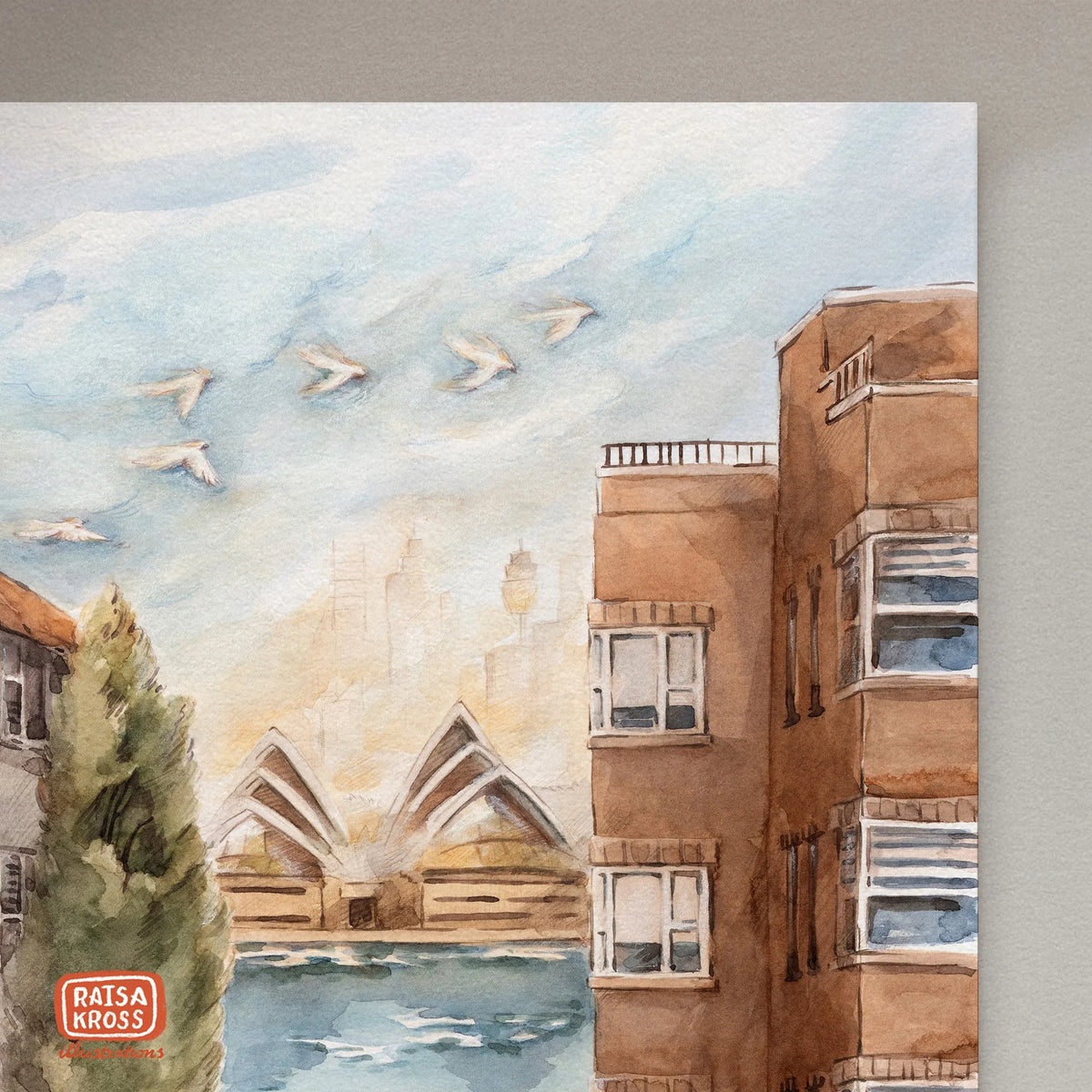 Sydney Opera House from Beulah Street - A4 Fine Art Print by Raisa Kross