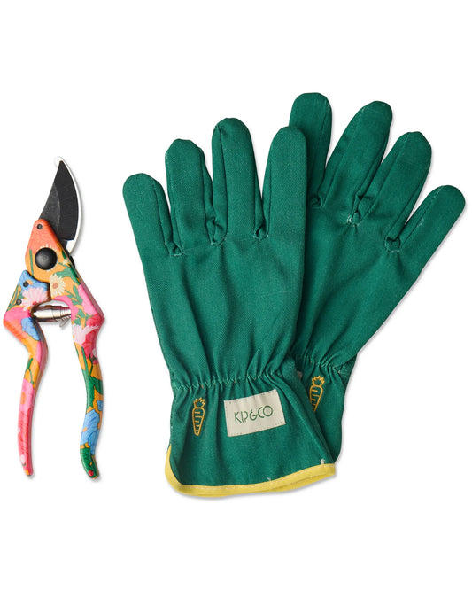 Follow The Sun Yellow Garden Secateurs and Gloves Set