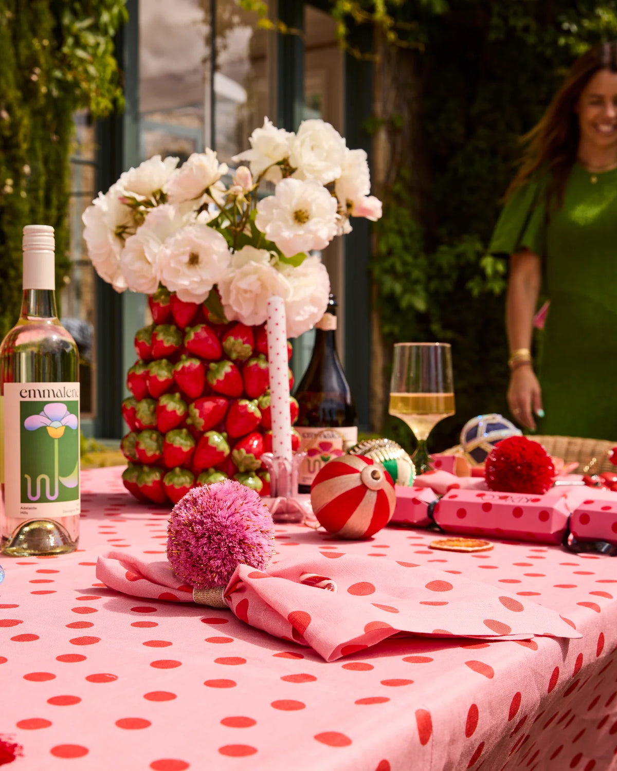 Polkadot Pink Tablecloth