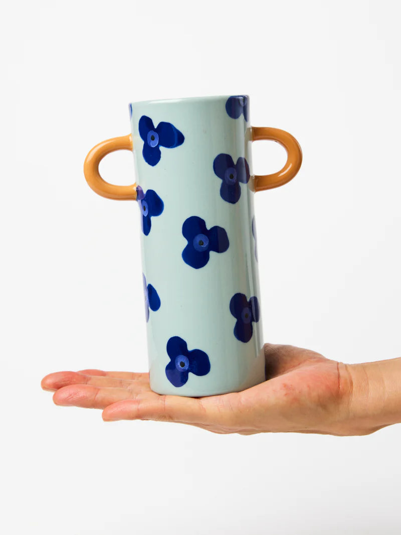 GRIFFE NAVY SKY FLORAL BUD VASE