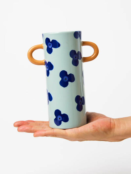 GRIFFE NAVY SKY FLORAL BUD VASE