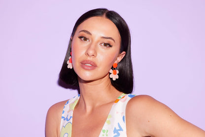 Posey Earrings // Pink + Red