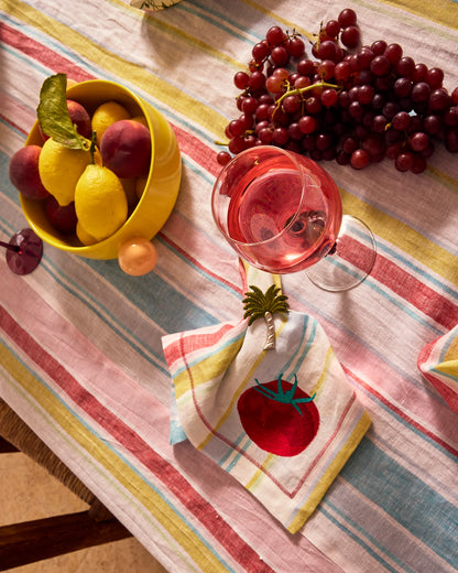 Bellissimo Stripe Embroidered 4P Napkin Set