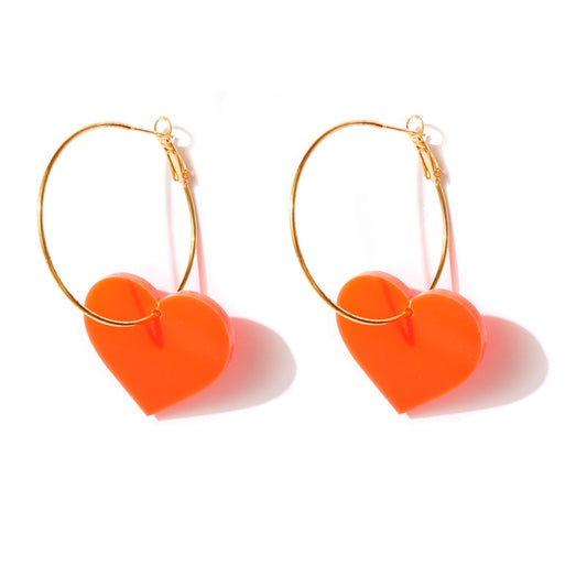 Valentine Hoops - Neon red