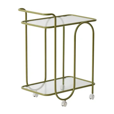 Olive Metal Bar Cart - PICK UP ONLY