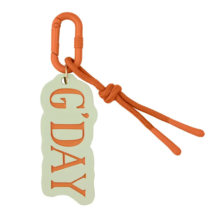 G'Day Resin Key Ring 7x3cm Mint/Orange