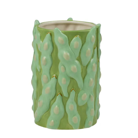 Peas in Pod Ceramic Vase
