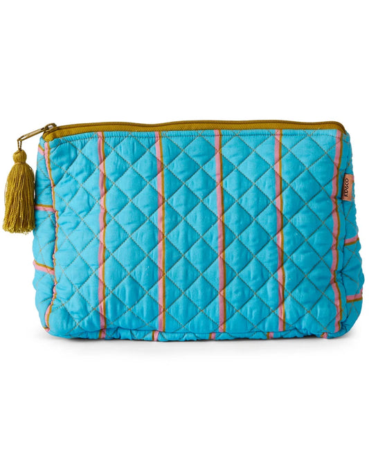 Aegean Stripe Quilted Cotton Toiletry Purse