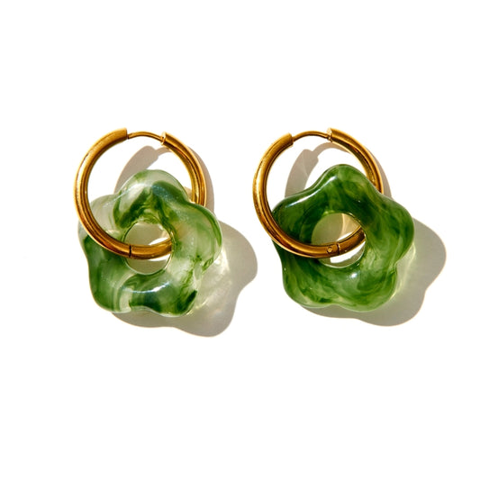 Gloria Hoops - Gold & Green