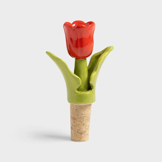 Red Tulip Bottle Stopper