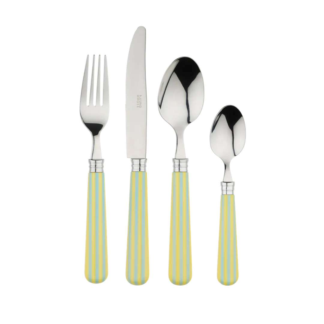 Lemon & Blue Stripe Cutlery Set