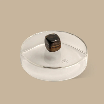 Glass Candle Lid - Tiger Eye