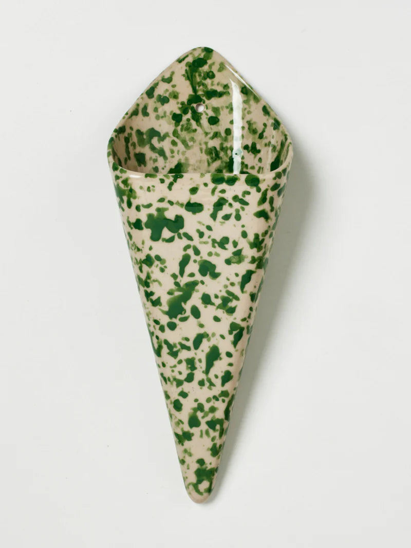 FOLLY WALL VASE GREEN SPLATTER