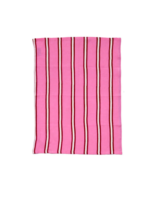 Raspberry Stripe Tea Towel